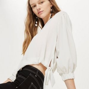 Topshop Tie Hem Soft Blouse